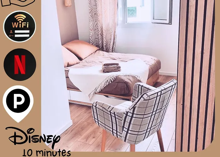 Studio Easy Check-In 8 Mins Disneyland 35 Mins Paris Free Starbucks Coffee Parking Wifi